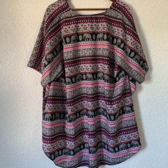 LIVE 4 TRUTH open cardigan high low kimono size large dolman short sleeves - Picture 8 of 15